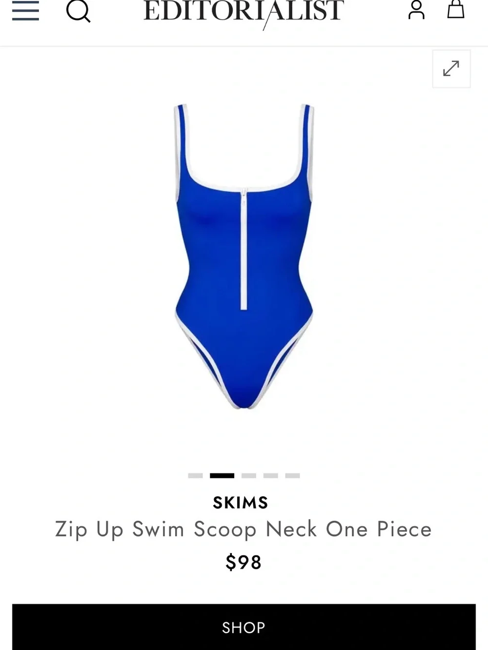 NWT - SKIMS Hot Pink One-Piece Swimsuit with White Trim (3X)